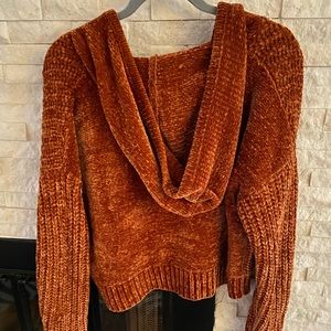 orange knit sweater